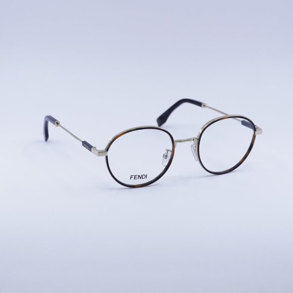Fendi FE50052U 032 Eyeglasses Havana/Gold 51mm Round Frame - Picture 7 of 10